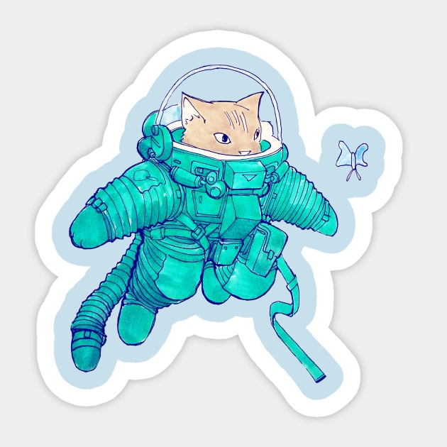 Space Cat - Discovery Sticker by spacegoose